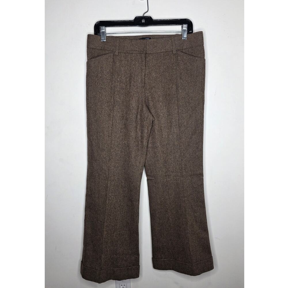J Crew brown fully lined wool blend wide leg dress pants - 8 - dress office